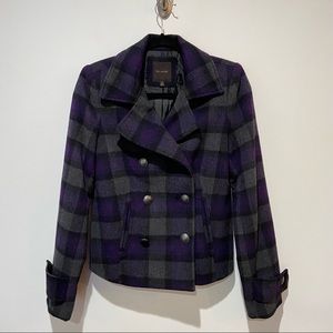 The Limited Purple, Black & Grey Plaid Jacket Size XS